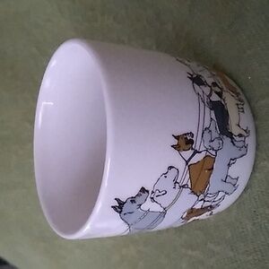 Vintage Fishs Eddy Dog Walker with Dogs on Leash Coffee Mug